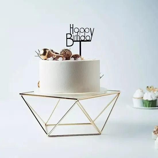 12-Inch Gold Clear Metal Glass Geometric CAKE STAND Party Wedding Decorations {2}