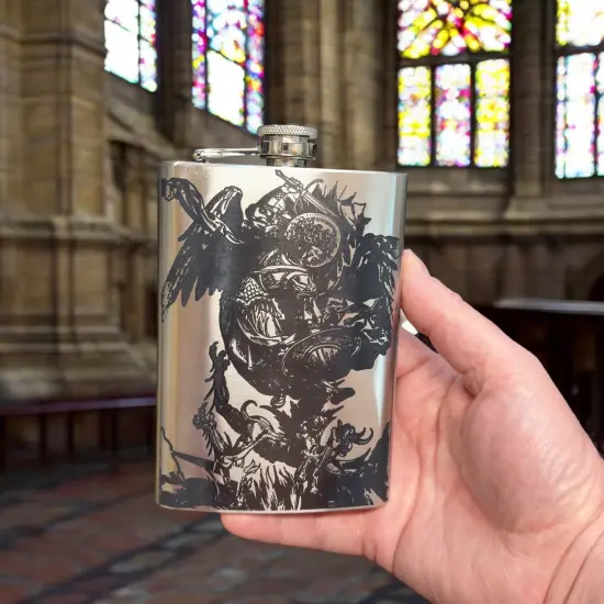 8oz Vintage St. Michael Stainless Steel Flask {4}