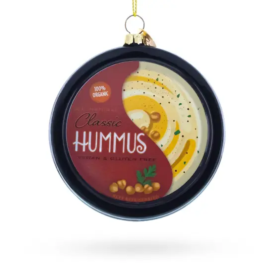 Hummus Glass Christmas Ornament {3}