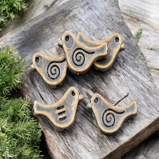 *50* 9x15mm Antique Copper Bird Beads {1}