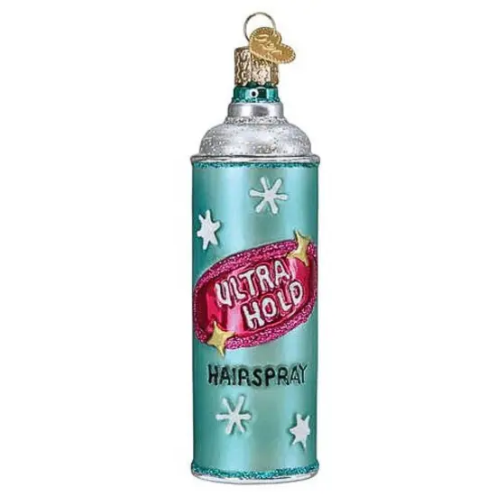 Old World Christmas 4.5 Inch Hairspray Christmas Tree Ornament , Can Ultra Hold Blue {1}