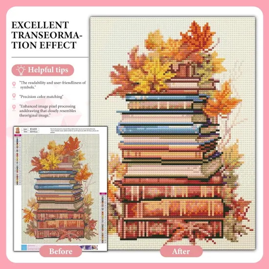 12x16 Inch - Book Fall Diamond Painting Kit for Beginners {4}