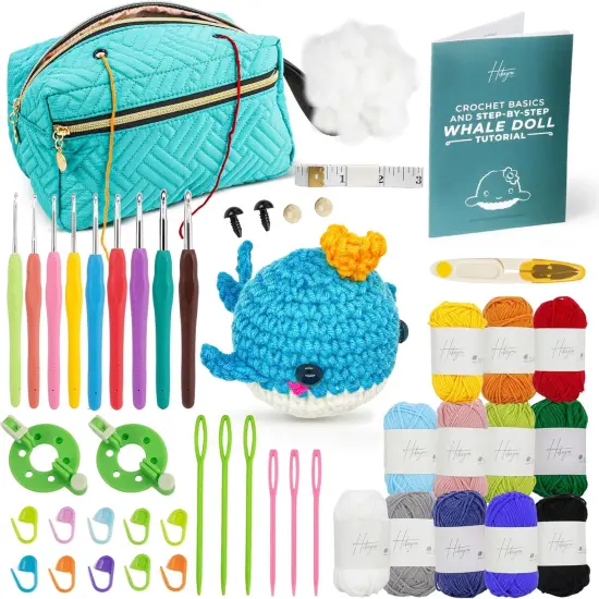 Blue Whale Crochet Kit with Accessories {1}