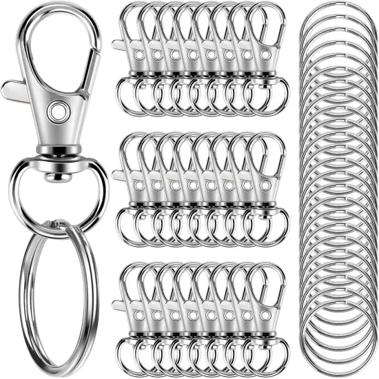50PCS Metal Lobster Claw Clasp with Key Rings {1}