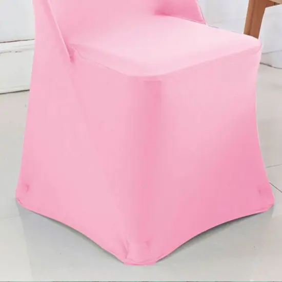 1 Piece Pink Stretch Spandex Chair Cover for Stylish Folding Seating {5}