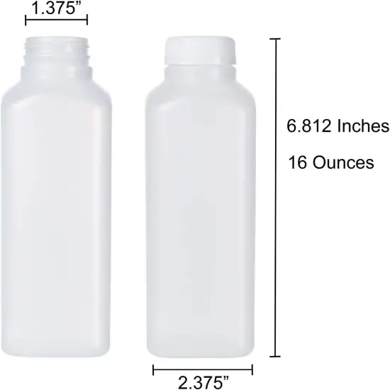 16 Oz Empty Plastic Juice Bottles with Tamper Evident Caps {2}
