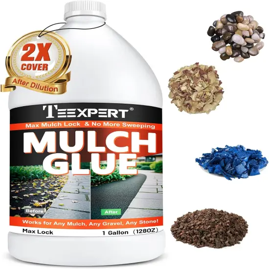 Mulch Glue, 1 Gallon Rock Glue for Landscaping, Strong Pea Gravel Stabilizer Resin Binder, Safe Mulch Lock Anchor Adhesive Outdoor for Cypress, Lawn, Garden, Landscape Edging {7}