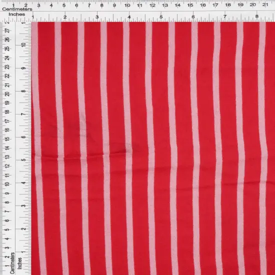 1 Yard Rayon Crepon Wash Vertical Stripe Yarn Dyed Woven Fabric Lightweight 51/52" Width RED {3}