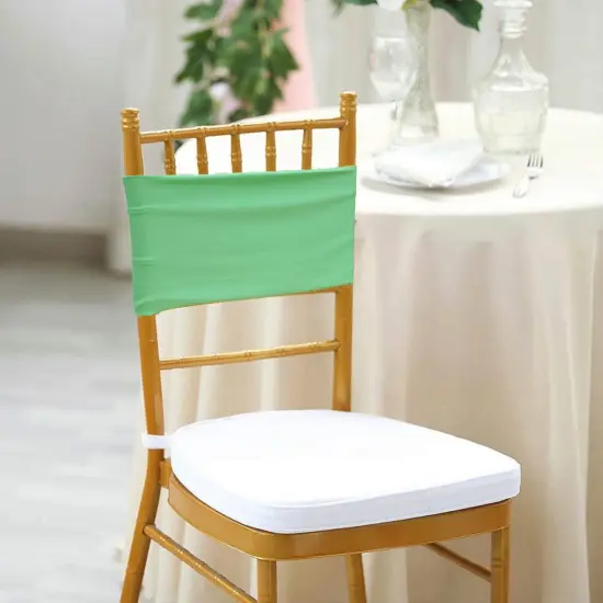 10 Pieces Sage Green Spandex Chair Bands for Banquet Chairs 7 x 13 Inches {3}