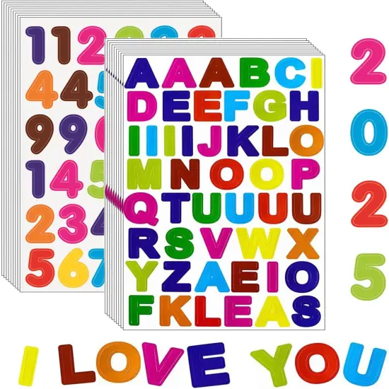 60 Sheets 2880 Pieces Alphabet Letter Number Stickers (Letter & Number) {1}