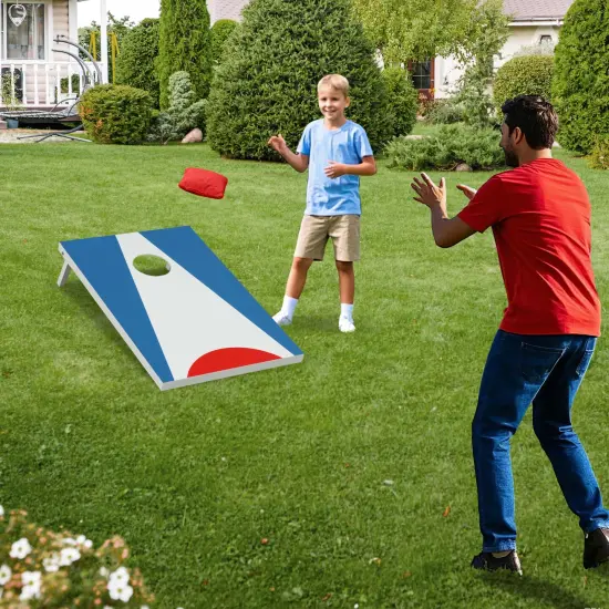 Portable Cornhole Board Set with Foldable Legs and Carry Handle {2}