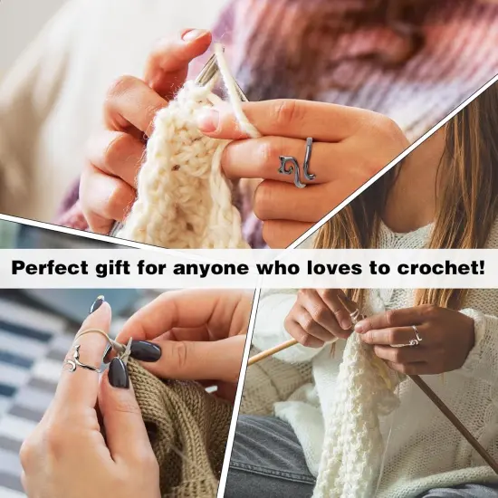 6 Pcs Crochet Rings for Finger Adjustable {3}