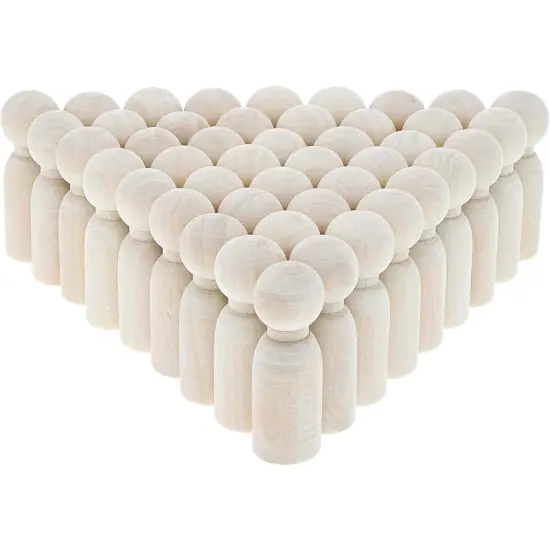 Wood Peg Dolls, Peg Doll Kit (1.77 inches, 50-Pack) White {6}