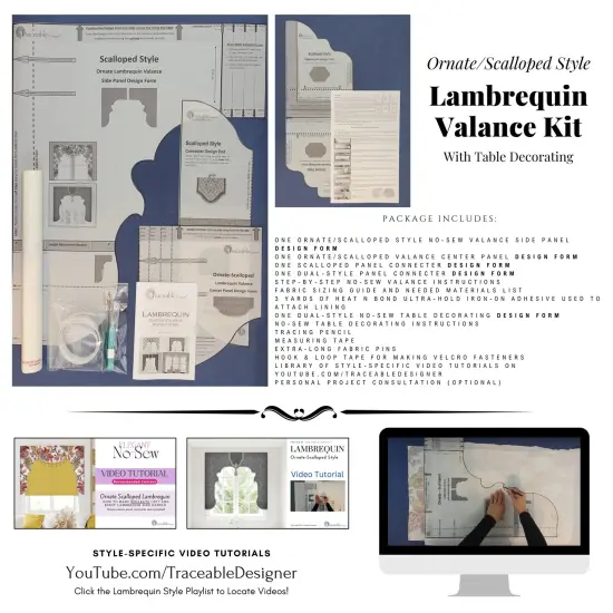 Ornate Lambrequin Valance Kit &ndash; Make Perfectly Shaped Scalloped Window Treatments Without Sewing {4}