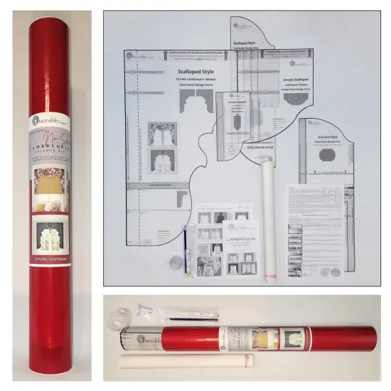 Ornate Lambrequin Valance Kit &ndash; Make Perfectly Shaped Scalloped Window Treatments Without Sewing {5}