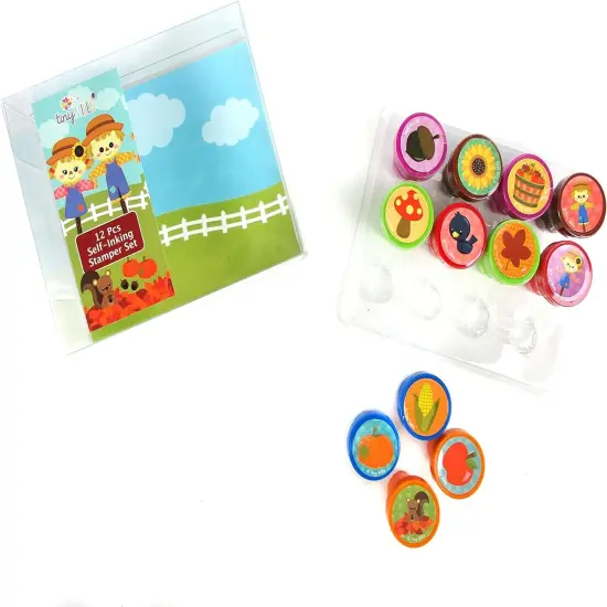 12 Pcs Fall Harvest Thanksgiving Stamp Kit for Kids {3}