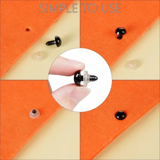 816 Pcs Safety Eyes for Crochet 6-30mm Plastic Colorful Safety Eyes for Amigurumi with Washers Black Stuffed Animal Eyes for Craft Teddy Bear {2}