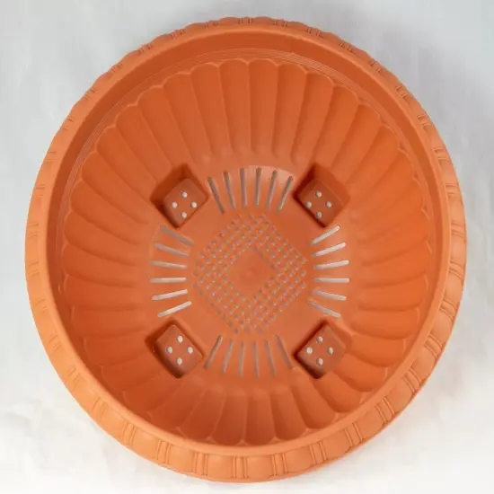 Japanese Plastic Bonsai Training Pot / Home Garden Planter 13"x 13"x 5" - Orange {2}