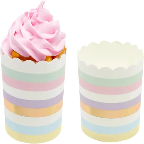 50-Pack Pastel Cupcake Liners (2.2 In) - Large Paper Baking Cups for Birthdays, Bake Sales, Bridal Showers, Home Baking - Cupcake Wrappers {3}