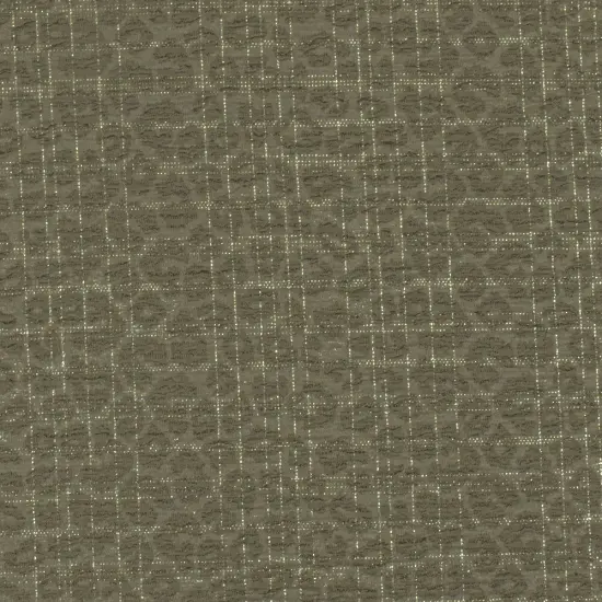 Green-Silver Crinkle Leopard Metallic Plaid Stretch Double Knit Fabric By the Yard {1}