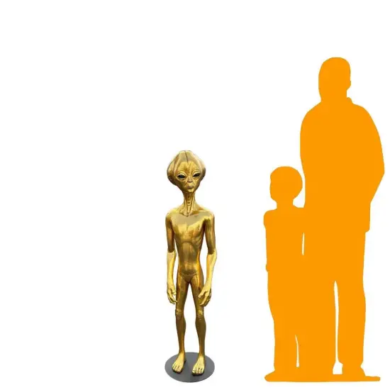 Gold Alien Roswell Life Size Statue {2}