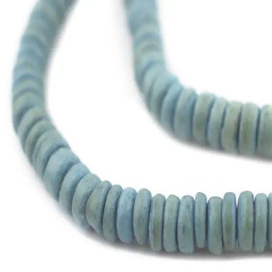 The Bead Chest Light Blue Disk Coconut Shell Beads (8mm) {1}