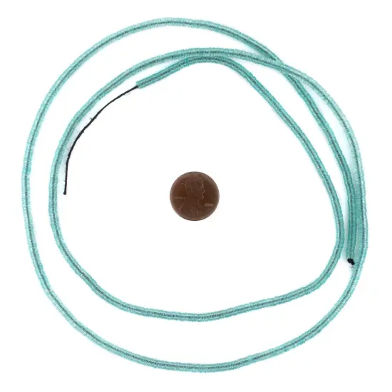 The Bead Chest Translucent Aqua Vinyl Phono Record Beads (3mm) {2}