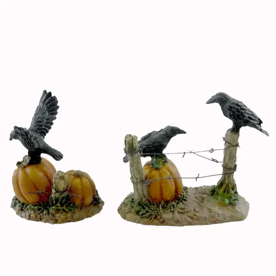 Department 56 Villages 3.0 Inch Halloween Ravens Set/2 Halloween Halloween Village , Halloween Decor Halloween Village Multicolored {2}