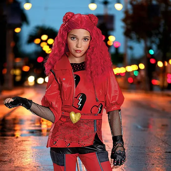 Girls Deluxe Princess Red Descendants Costume with Gloves {2}