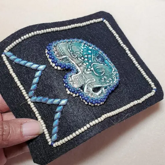 The Beadsmith Beading Foundation &ndash; 8.5 x 11 inches &ndash; Black Fabric &ndash; 1 Sheet &ndash; Made in The USA &ndash; Stiff & Durable Material Used for Bead & Stitch Embroidery, cabochon Beading and Sewing {3}