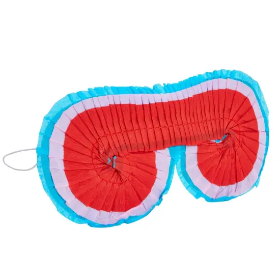 Small Pinata Stick and Blindfold for Kids Birthday, Cinco de Mayo Party Decorations (2-Piece Set), For Ages 3-6 Multicolor {6}