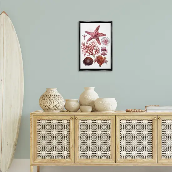 Stupell Industries Rosy Undersea Creatures Floating Frame Design by Ramona Murdock {2}
