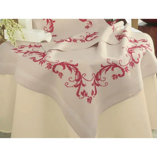 VervacoRed Decoration Table Topper Stamped Cross-Stitch Kit Multi {1}
