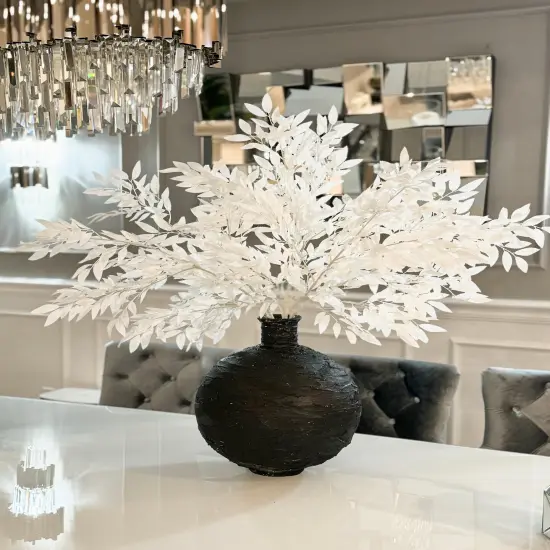 Azore Artificial White Silk Stem Faux Leaf Branches 42" set of 4 {2}