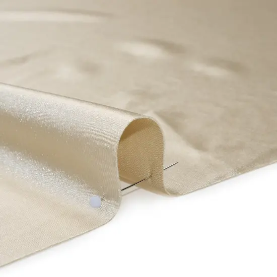 1 Yard Champagne Gold Satin-Faced Stretch Polyester Knit Polyester Spandex 56 Inch Wide {3}