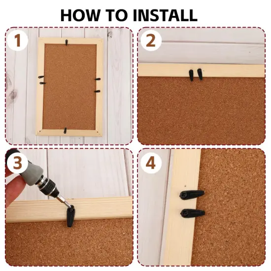 50 Pcs Picture Frame Backing Clips Buckle Black Back Pictures Frame Hardware Backing Clips Flat Metal Turn Button with Screws for Pictures Hanging, Artwork, Gift Box, Decoration Box {6}