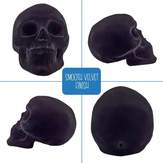 Black Velvet Skulls 2ct Halloween Day of Dead Craft Decor {5}