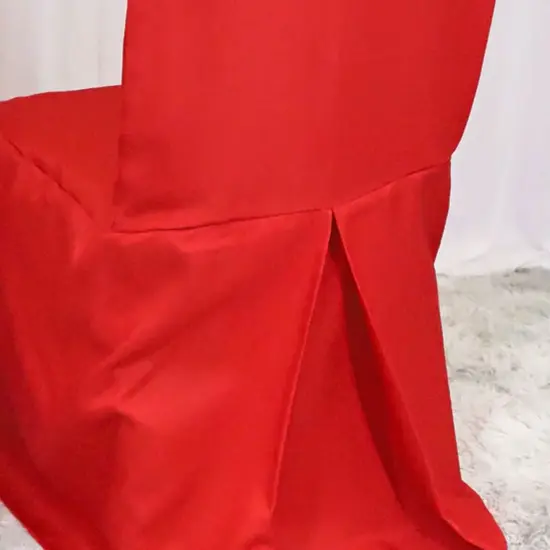 Red Banquet Chair Cover, Stretch Polyester Slipcover for Weddings & Events {4}