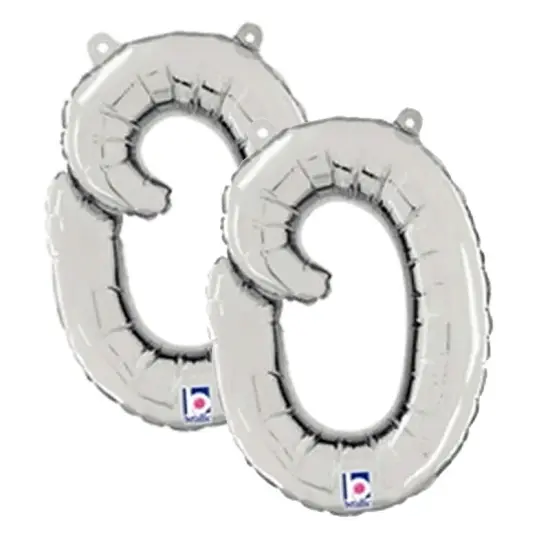 Betallic&reg; 14 Inch Script Letter O Silver Air Fill Only Balloon {6}