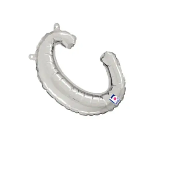 Betallic&reg; 14 Inch Script Letter C Silver Air Fill Only Balloon {5}