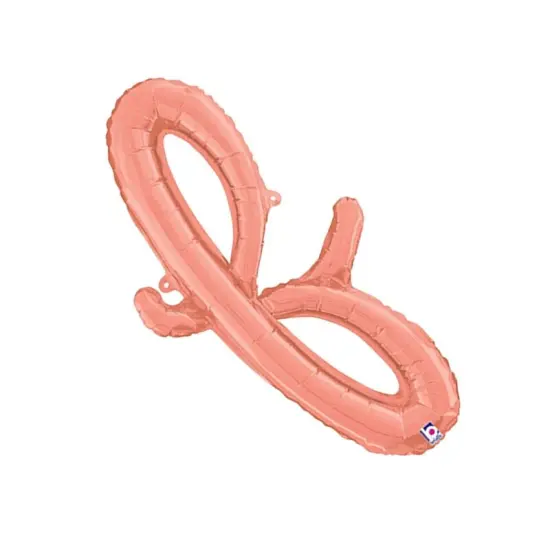 Betallic&reg; 24 inch Script Letter F Rose Gold Air Fill Only Balloon {6}