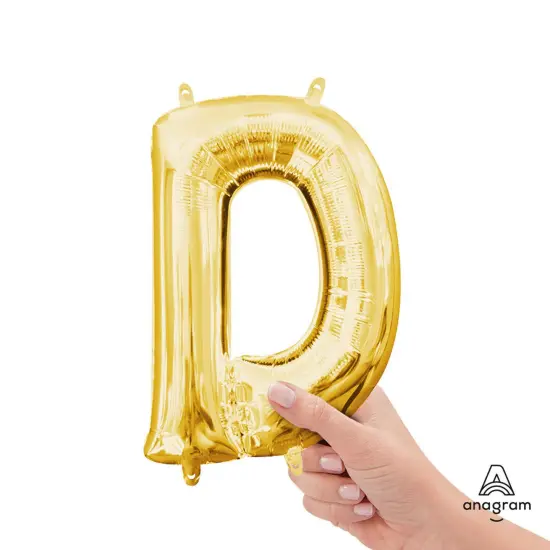 Anagram&reg; 16" Gold Letter D Balloon Air Fill Only Foil Mylar {3}