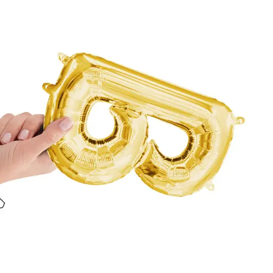Anagram&reg; 16" Gold Letter B Balloon Air Fill Only Foil Mylar {2}