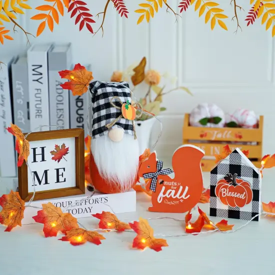 Fall Decor Fall Gnome Tiered Tray Decorations Set {3}