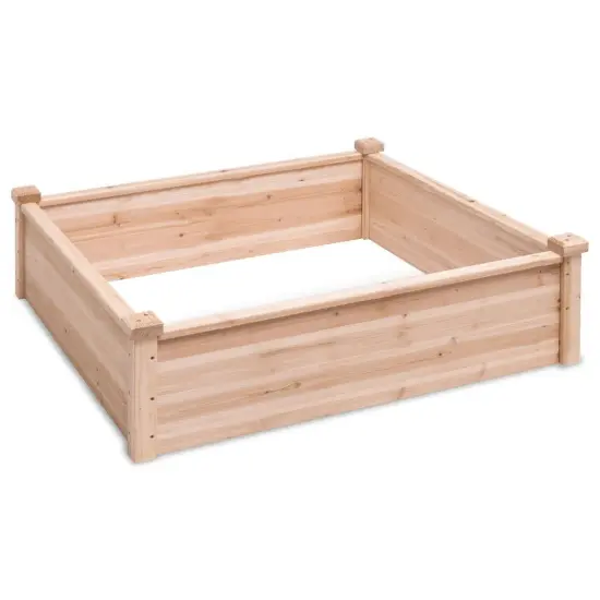 Raised Garden Bed Planter Box 3.3 ft Solid Fir Wood for Vegetables {3}
