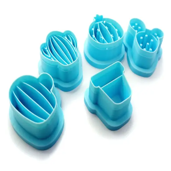 Cacti Clay Cutter Bundle, 4 Cactus Shapes & Pot, Adorabilities {3}