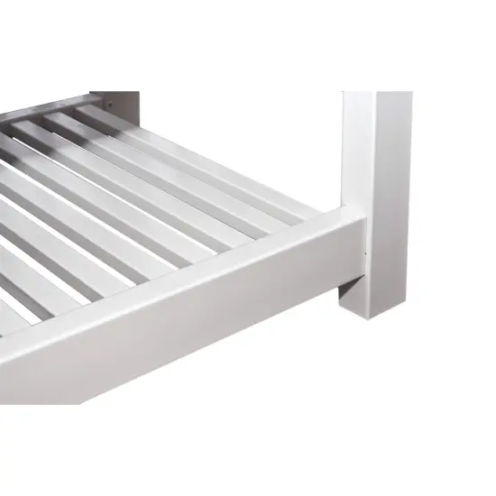 White Vinyl Elevated Raised Garden Bed with Shelf for Easy Gardening {2}