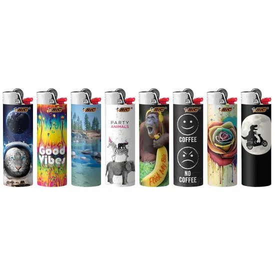 BIC Maxi Pocket Lighter, Special Edition Favorites Series, Assorted, 8 Count Pack of Lighters {3}