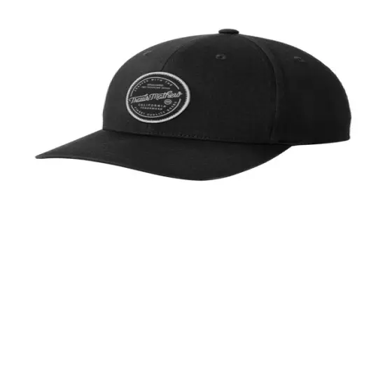 TravisMathew On Ice Patch Cap Structured Mid Profile Flexfit 110 with Customizable Back Panels Quiet Shade Grey {3}