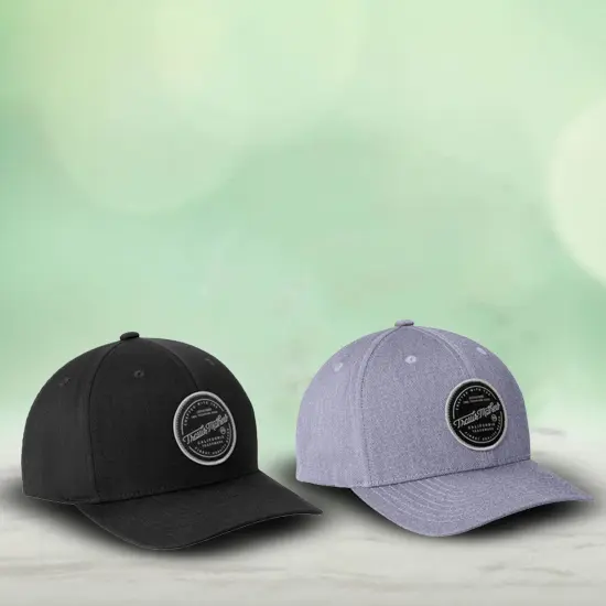 TravisMathew On Ice Patch Cap Structured Mid Profile Flexfit 110 with Customizable Back Panels Quiet Shade Grey {2}